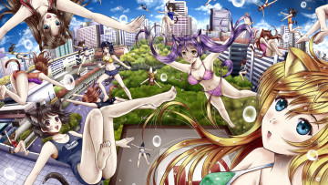 Картинка аниме unknown +другое город девушки