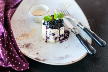 Картинка еда мороженое +десерты фрукты творог ложка мята десерт