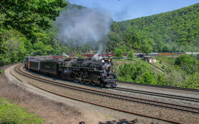 Обои картинки фото техника, паровозы, рельсы, паровоз