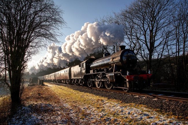 Обои картинки фото техника, паровозы, паровоз, рельсы