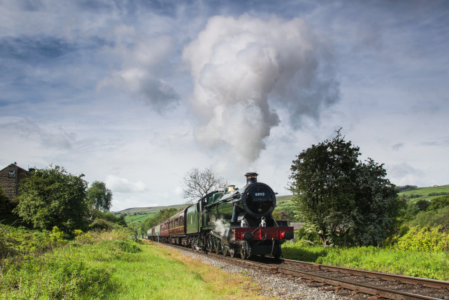 Обои картинки фото техника, паровозы, рельсы, паровоз