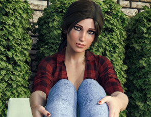 Картинка 3д+графика люди+ people фон взгляд девушка