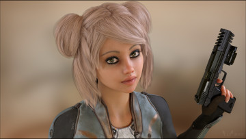 Картинка 3д+графика фантазия+ fantasy девушка фон взгляд