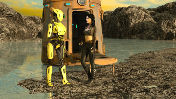 Картинка 3д+графика фантазия+ fantasy фон взгляд девушка