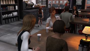 Картинка 3д+графика люди+ people девушка взгляд фон