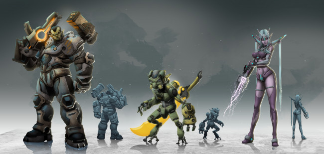 Обои картинки фото рисованное, комиксы, оружие, фон, униформа, девушка, существа