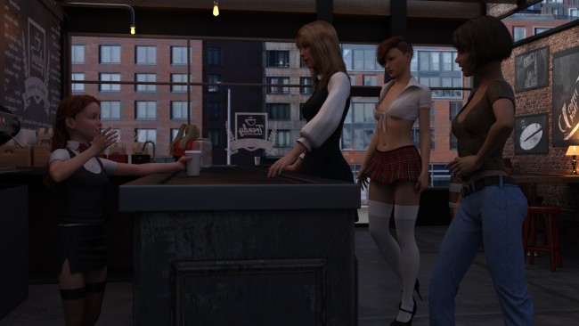 Обои картинки фото 3д графика, люди , people, взгляд, девушки, фон