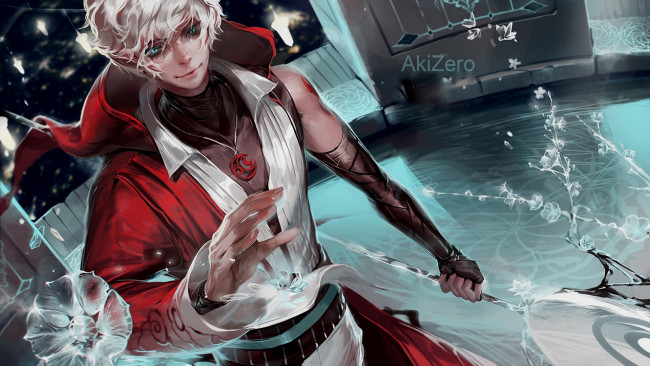 Обои картинки фото аниме, магия,  колдовство,  halloween, парень