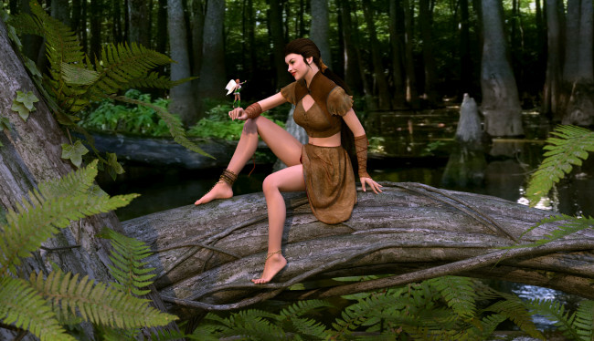 Обои картинки фото 3д графика, эльфы , elves, эльфийка, фон, взгляд