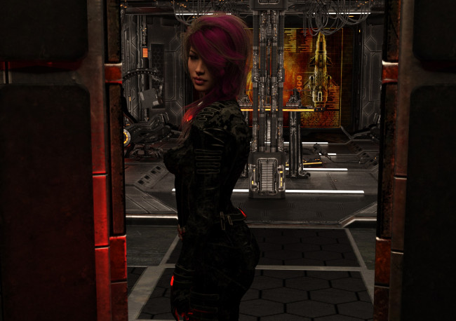 Обои картинки фото 3д графика, люди , people, фон, взгляд, девушка