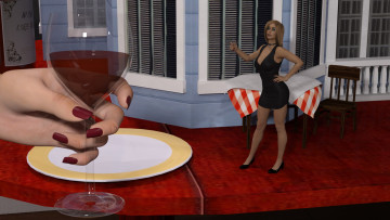 Картинка 3д+графика фантазия+ fantasy фон взгляд девушка