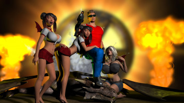 Картинка 3д+графика люди+ people фон взгляд девушки