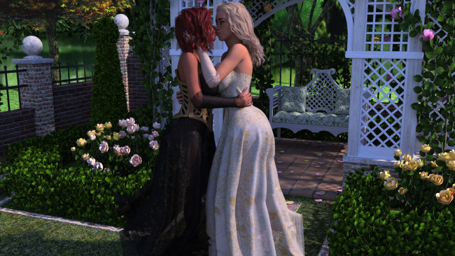 Обои картинки фото 3д графика, люди , people, фон, взгляд, девушка