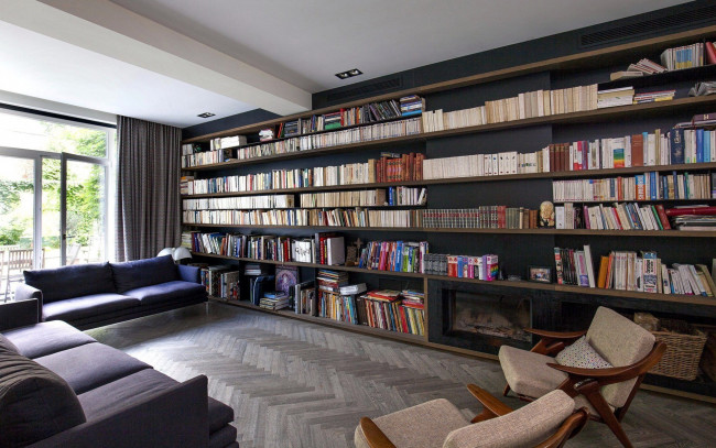 Обои картинки фото интерьер, кабинет,  библиотека,  офис, книги, полки