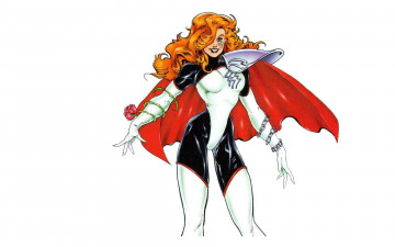 Картинка рисованное joseph+michael+linsner девушка плащ костюм роза цепь