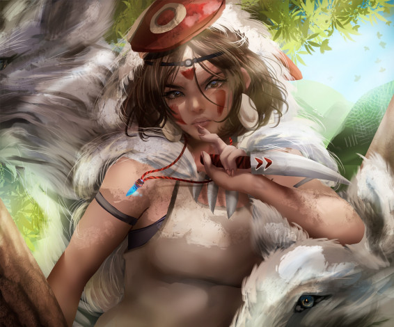 Обои картинки фото аниме, mononoke hime, принцесса, мононоке