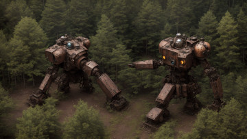 Картинка фэнтези роботы +киборги +механизмы нейросети графика нейроарт ai art нейронные сети рисунки нейро искусство