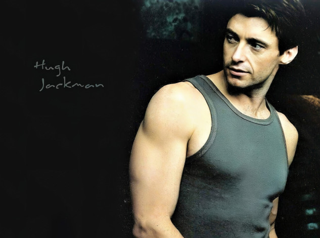 Обои картинки фото мужчины, hugh jackman, актер, майка