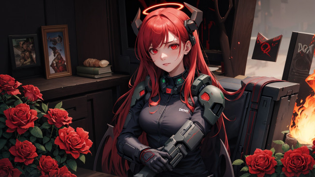 Обои картинки фото аниме, ангелы,  демоны, нейросети, графика, нейроарт, ai, art, нейронные, сети, рисунки, нейро, искусство