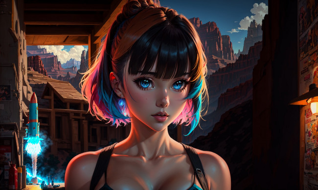 Обои картинки фото аниме, unknown,  другое , нейросети, графика, нейроарт, ai, art, нейронные, сети, рисунки, нейро, искусство