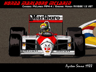 Картинка ayrton senna 1988 спорт формула