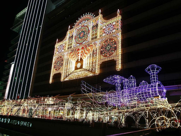 Обои картинки фото города, огни, ночного, nagoya, japan