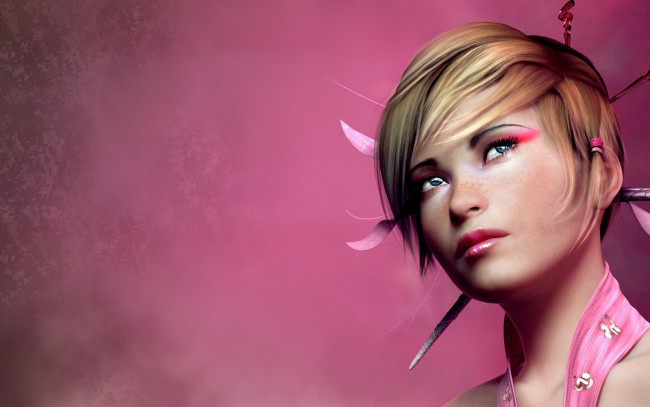Обои картинки фото pink, sugar, 3д, графика, people, люди