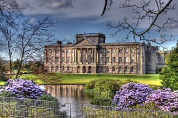Картинка поместье англия города дворцы замки крепости усадьба пруд цветы