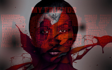 Картинка разное компьютерный дизайн my девушка пауки креатив rock friends