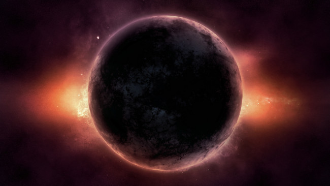 Обои картинки фото космос, арт, свечения, планета