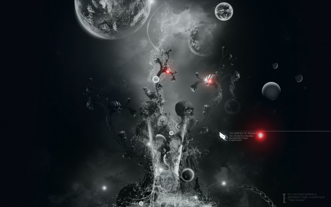 Обои картинки фото 3д, графика, horror, ужас, планеты, черепа