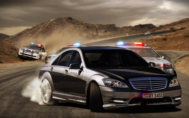 Обои картинки фото автомобили, 3д, погоня