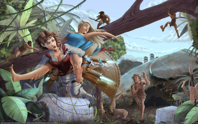 Обои картинки фото pappy, onwuagbu, фэнтези, люди, девушки, дикари