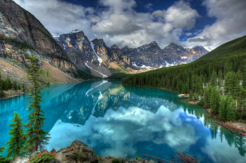 Картинка природа реки озера деревья пейзаж озеро banff national park moraine lake горы