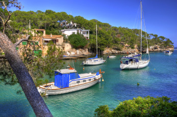 Картинка испания балеарские ва santany корабли парусники море