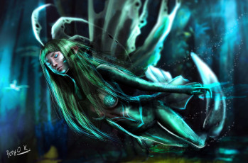 Картинка 3д графика creatures существа русалка