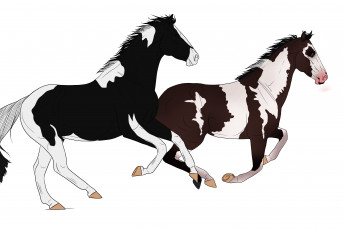Картинка рисованные животные лошади