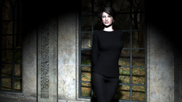 Картинка 3д графика people люди взгляд девушка