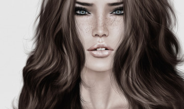 Картинка 3д графика portraits портрет волосы