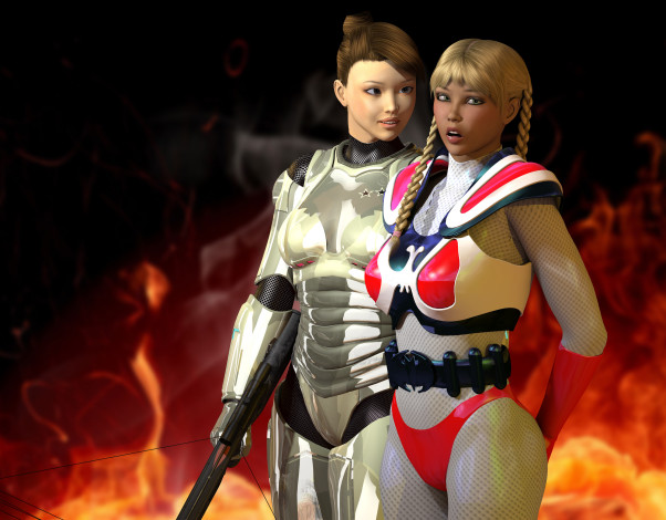 Обои картинки фото 3д, графика, fantasy, фантазия, девушки