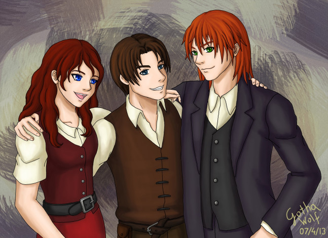 Обои картинки фото рисованные, люди, парни, девушка