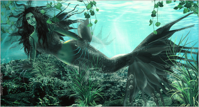 Обои картинки фото 3д, графика, creatures, существа, русалка