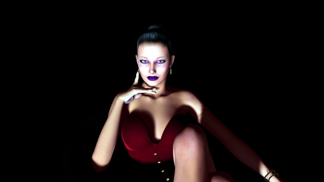 Обои картинки фото 3д, графика, people, люди, девушка, взгляд