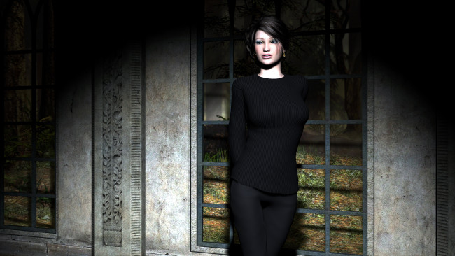 Обои картинки фото 3д, графика, people, люди, взгляд, девушка