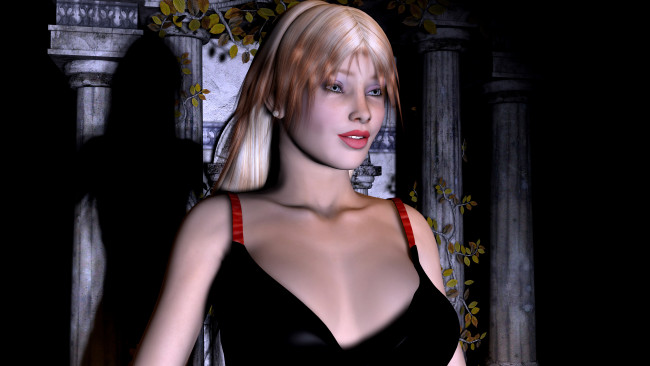 Обои картинки фото 3д, графика, people, люди, взгляд, девушка