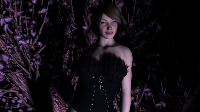 Обои картинки фото 3д, графика, people, люди, взгляд, девушка