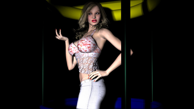 Обои картинки фото 3д, графика, people, люди, взгляд, девушка