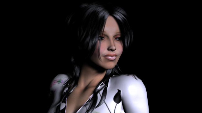 Обои картинки фото 3д, графика, portraits, портрет, девушка, взгляд