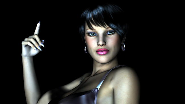 Обои картинки фото 3д, графика, portraits, портрет, рука, девушка