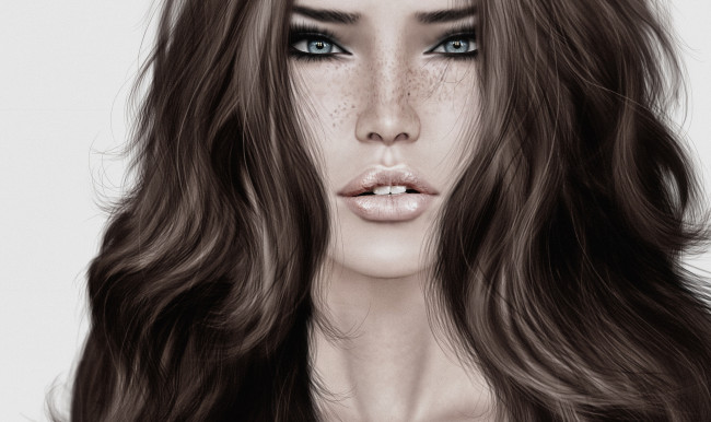 Обои картинки фото 3д, графика, portraits, портрет, волосы